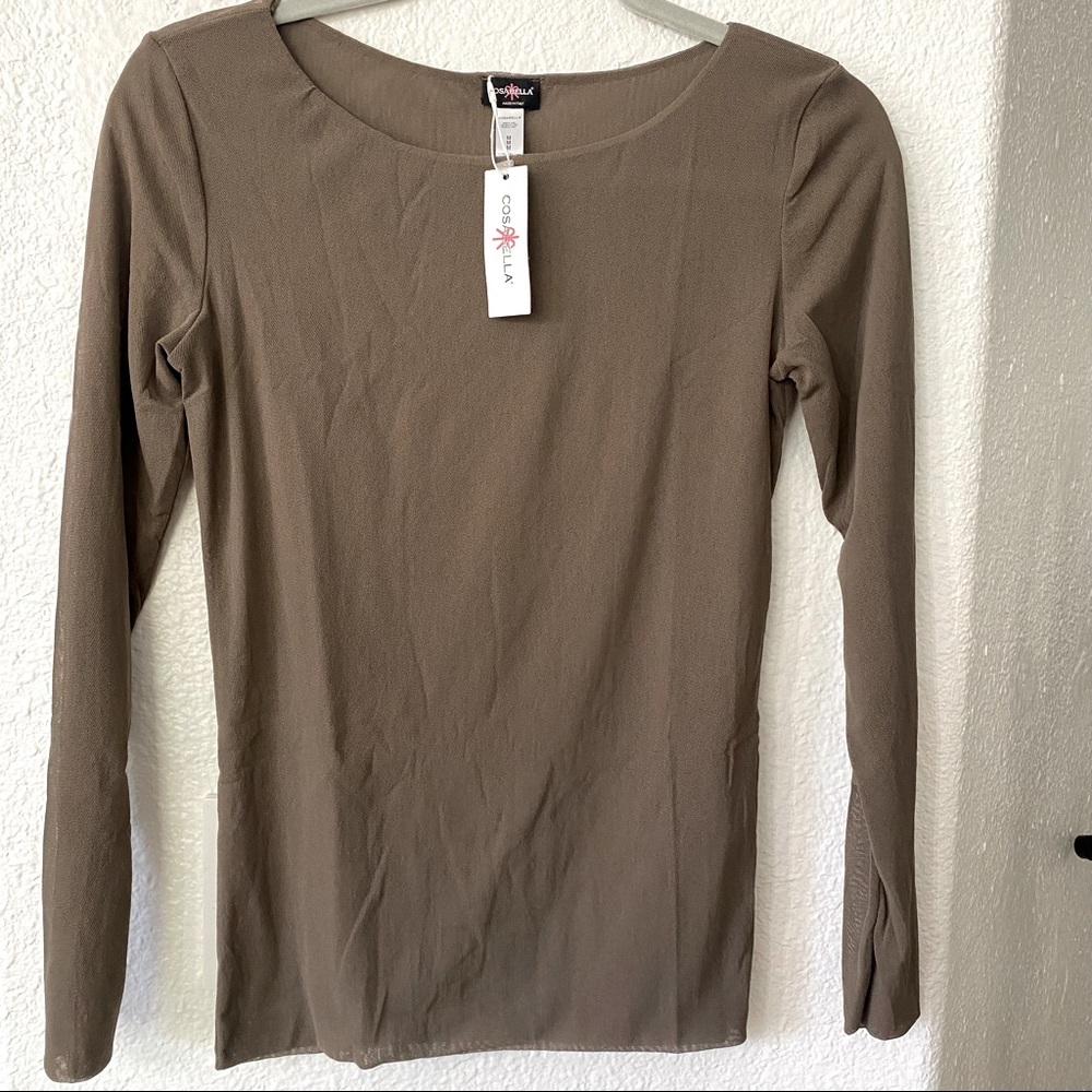 Brown Mesh Top | Size M 🏷
